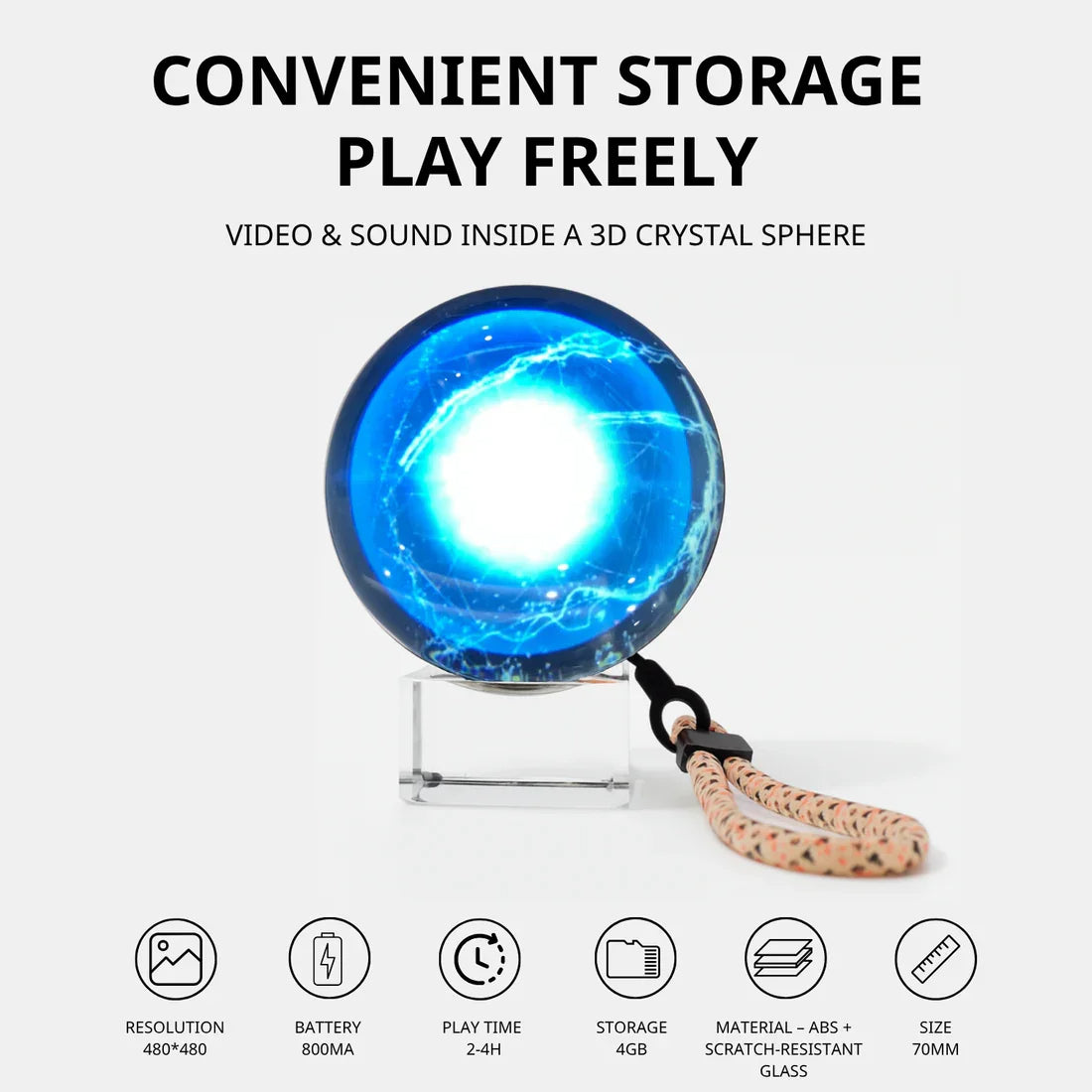 Customizable Video Crystal Sphere